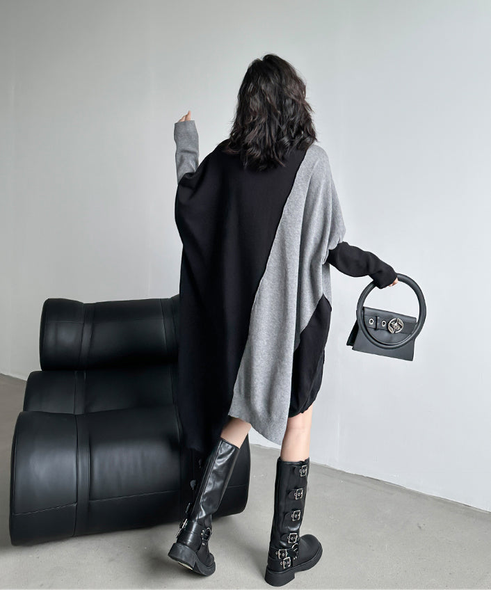 Two-tone knit dress