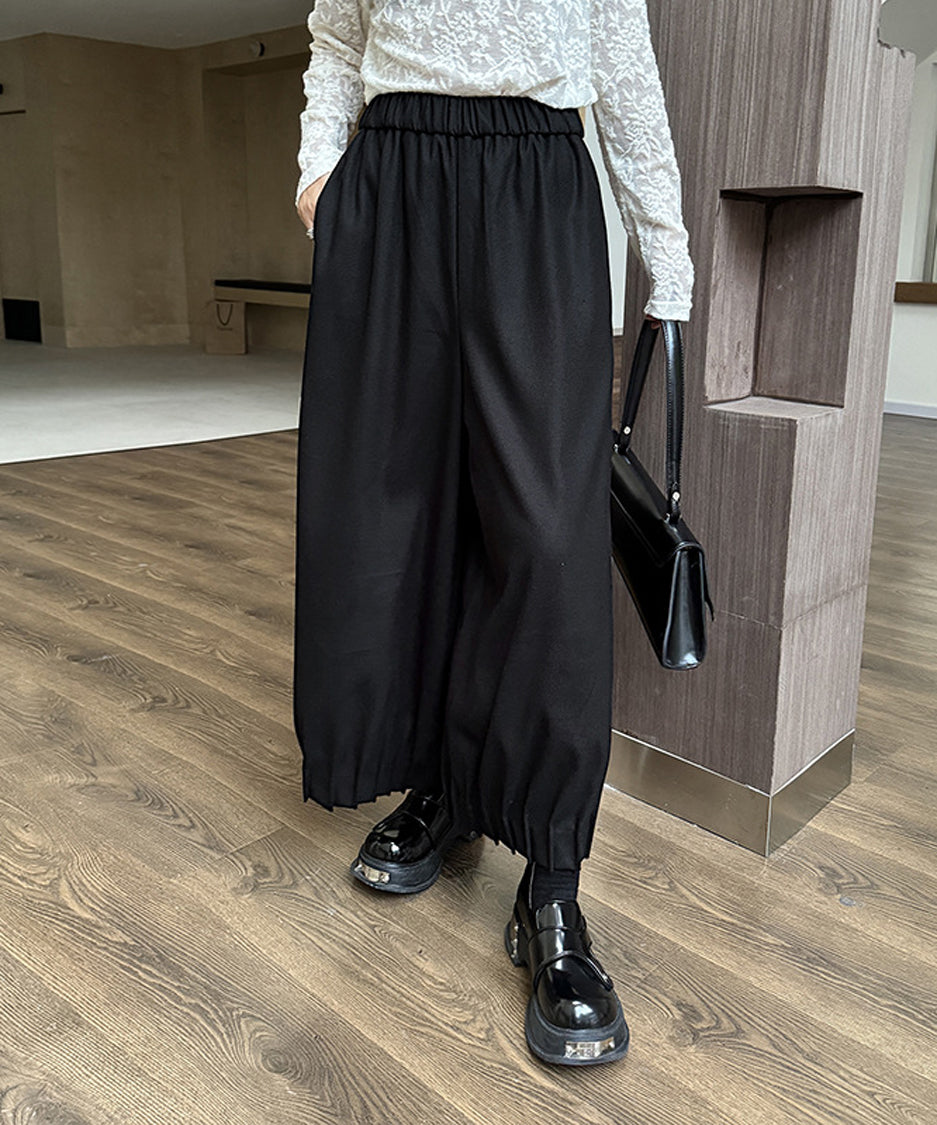 Cropped wide pants