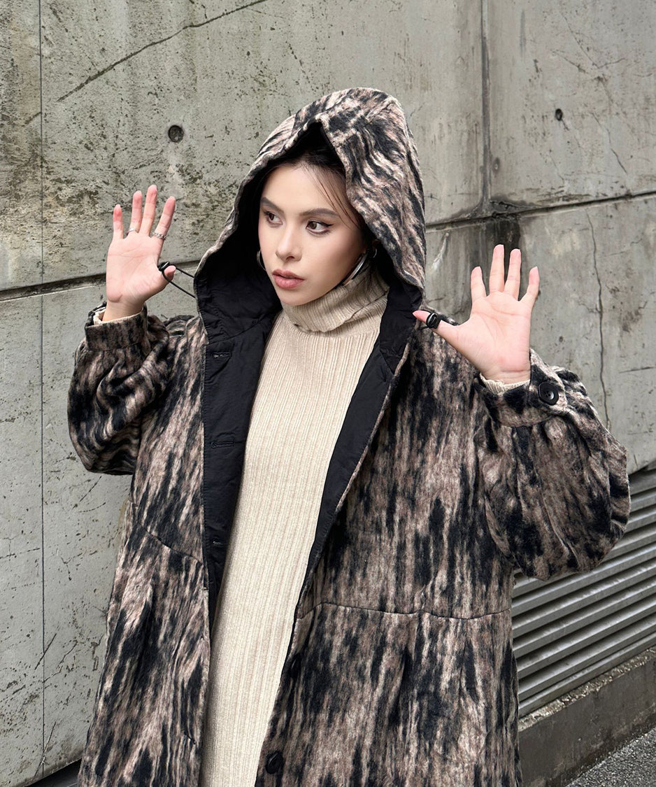 Brushed Hoodie Coat