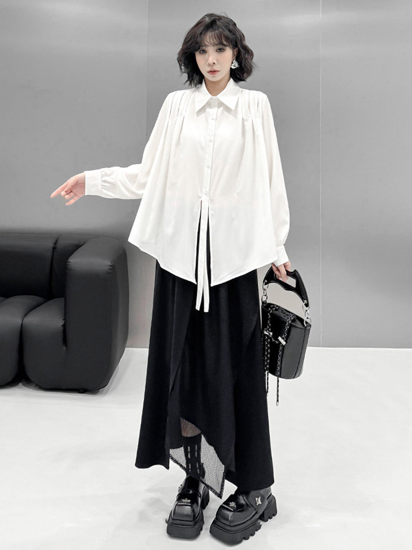 Center slit blouse
