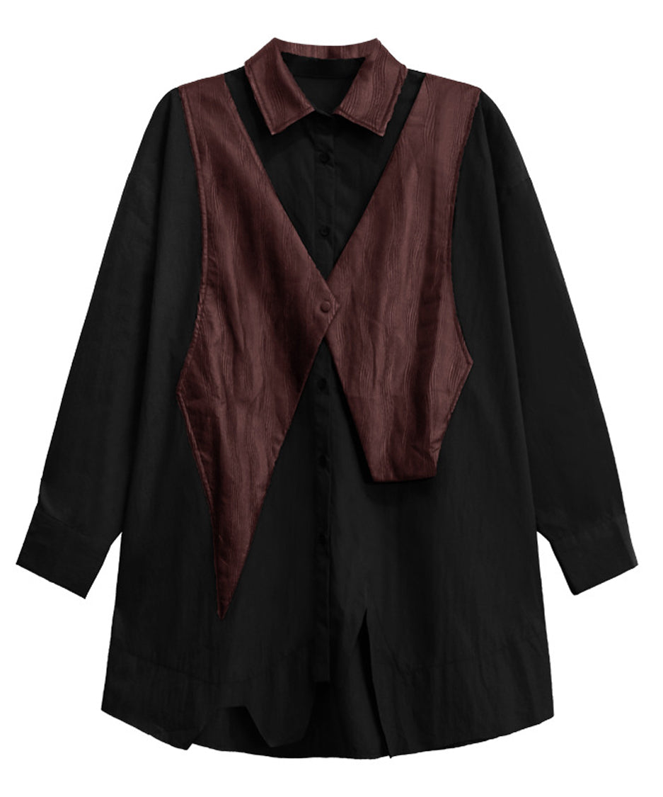 Zigzag cut loose blouse