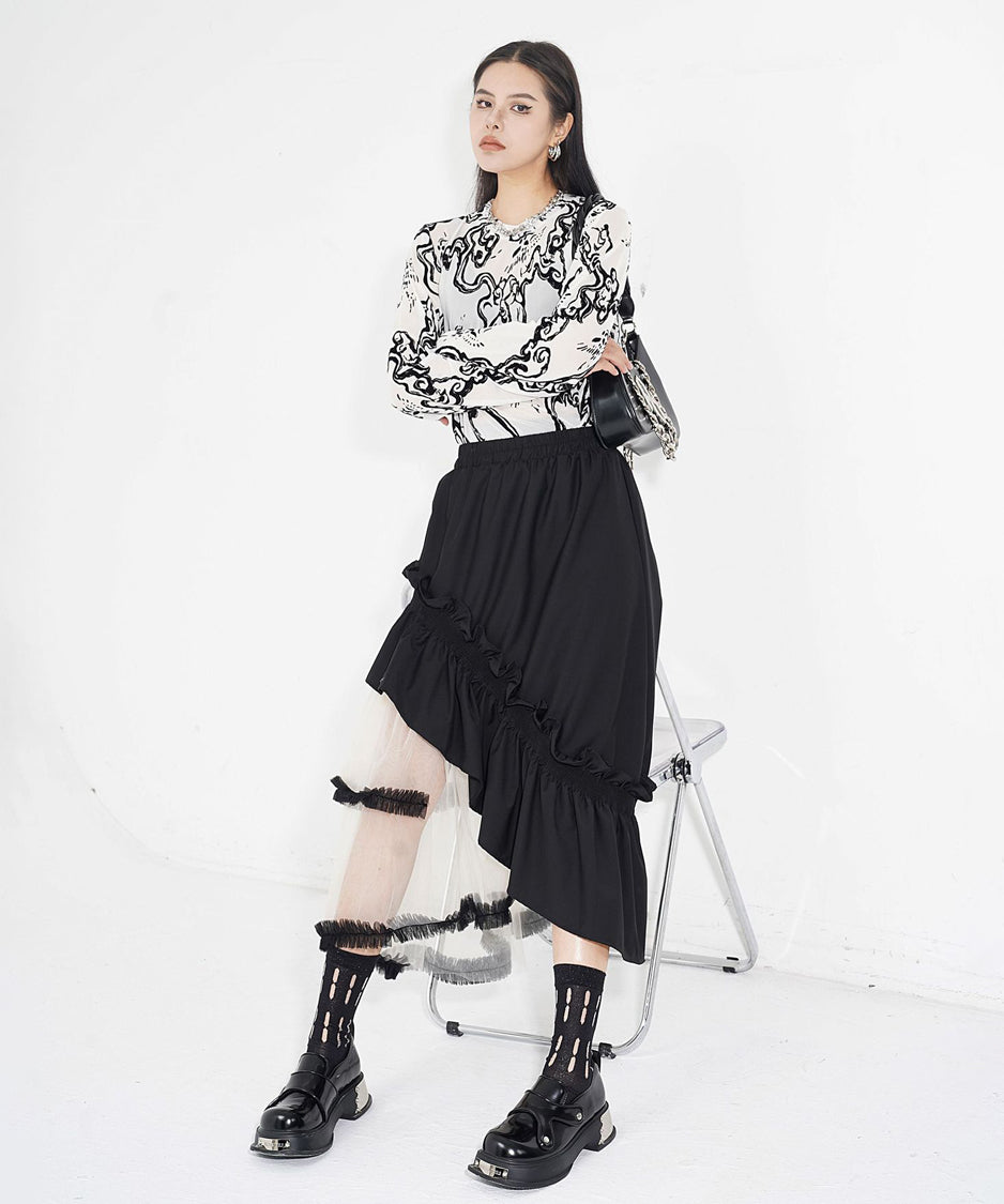 tulle layered skirt