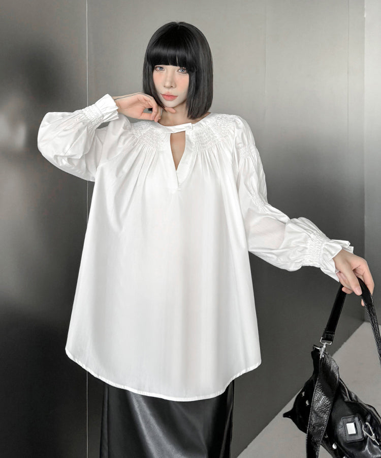 shirred blouse
