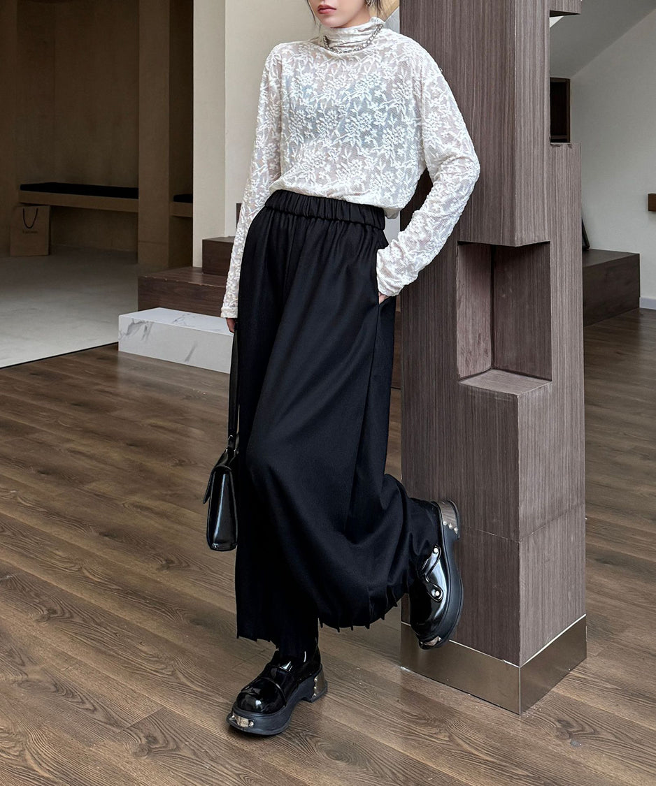 Cropped wide pants