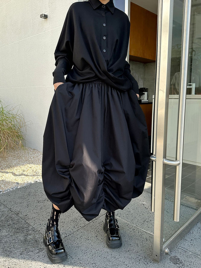 Gathered balloon skirt