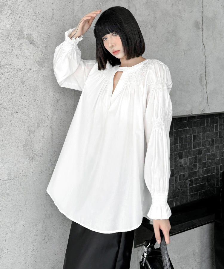 shirred blouse