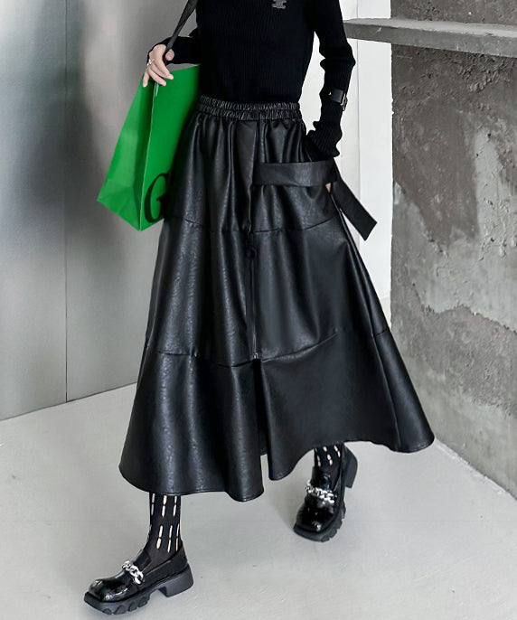 Point Zip Flare Skirt