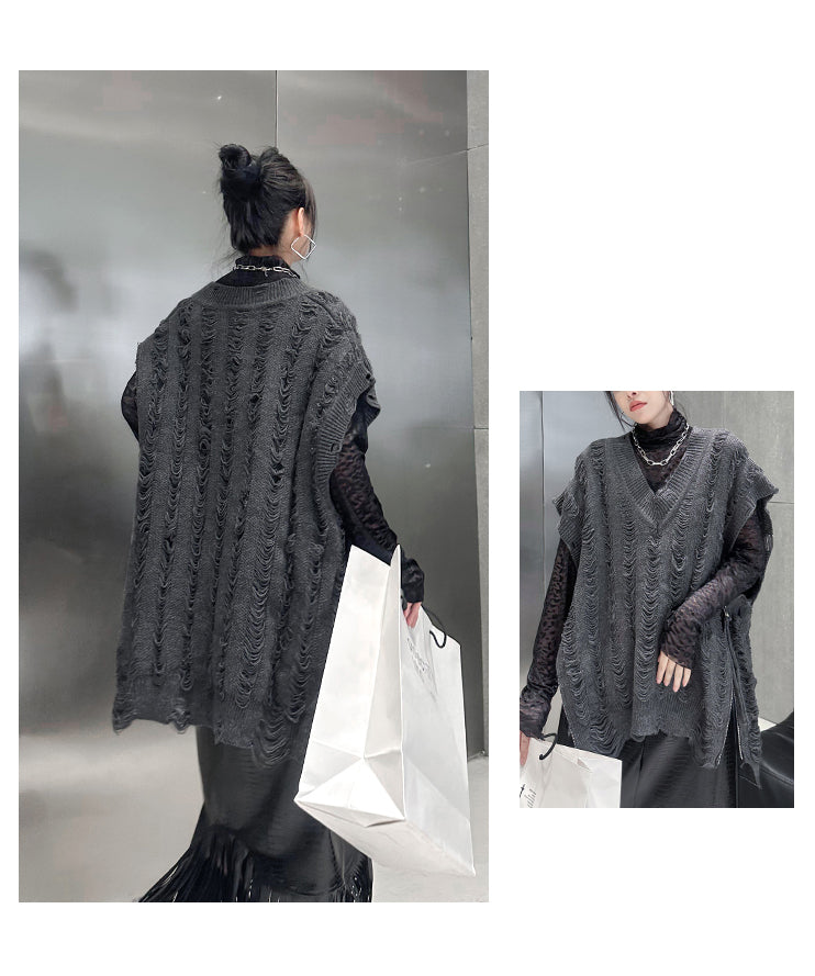 Side-zip knit vest