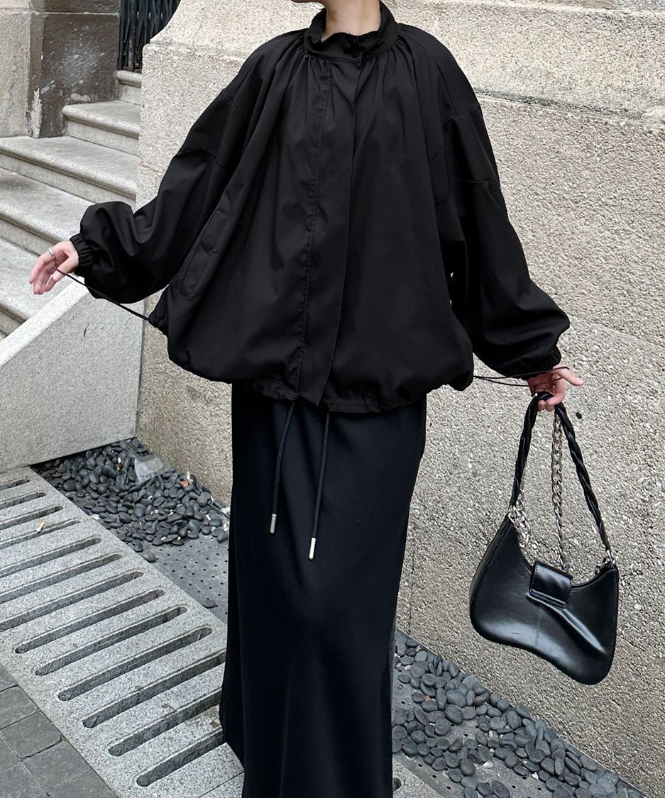Bat Sleeve Zipper Blouson