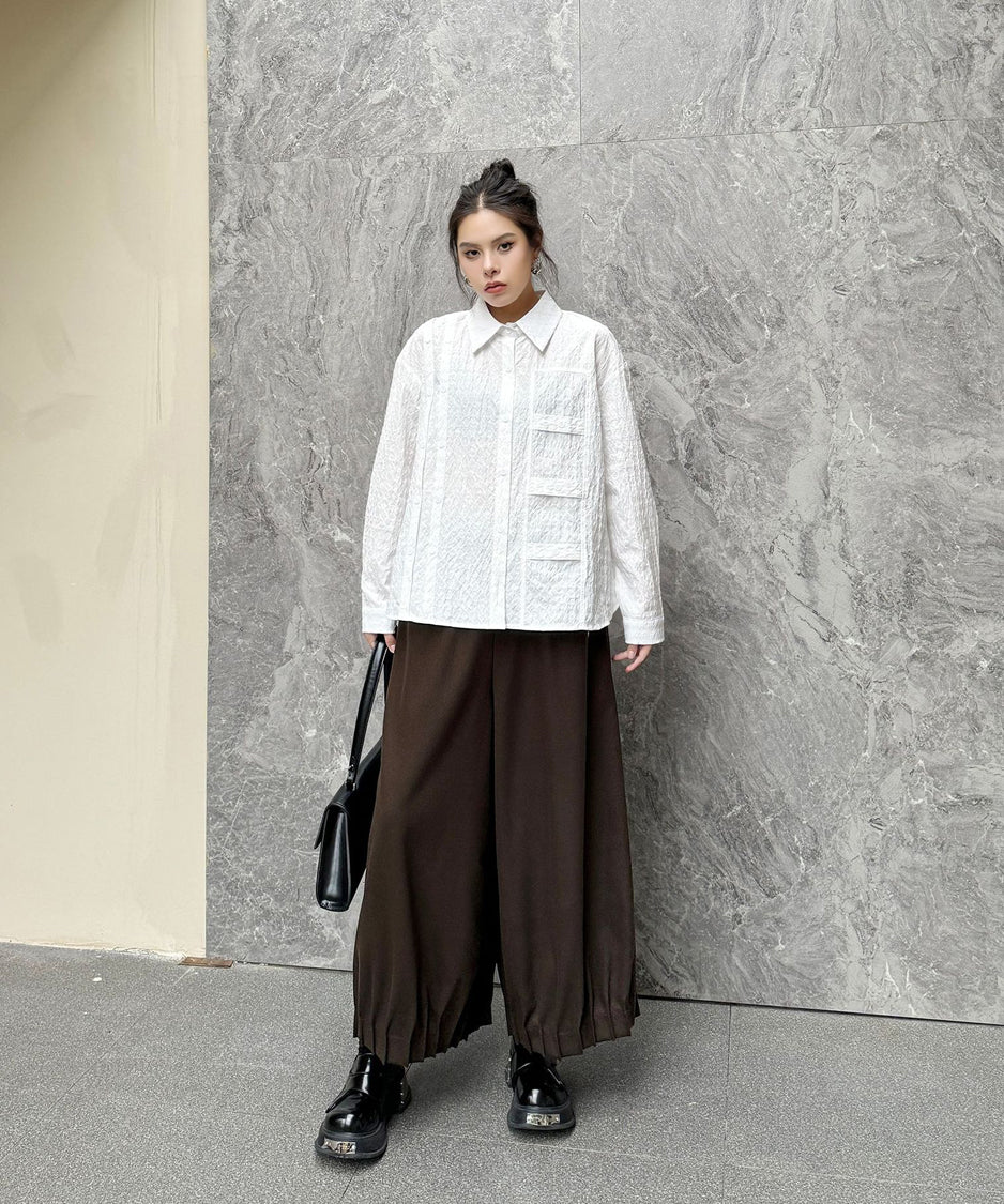Cropped wide pants
