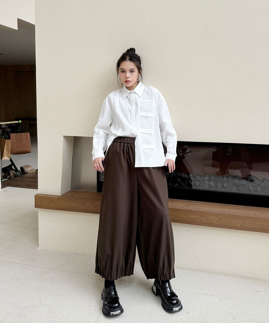Cropped wide pants