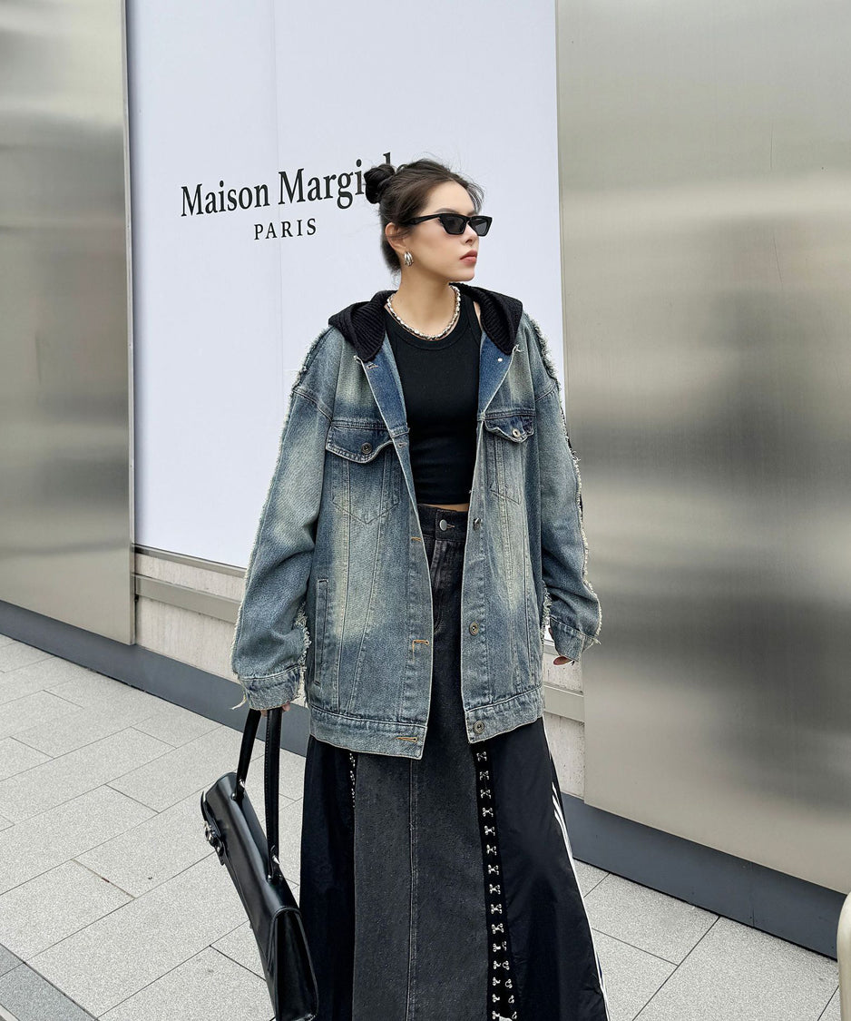 Denim Switch Hoodie Jacket
