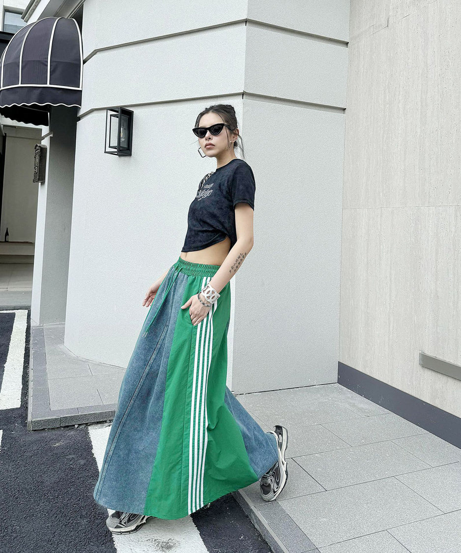 Sideline denim skirt