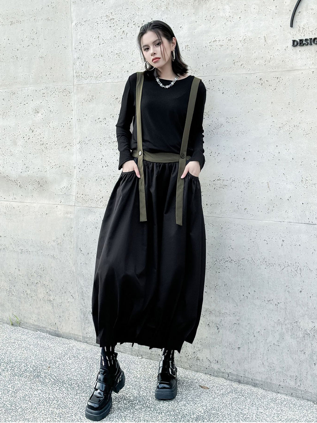 Hem Tuck Suspender Skirt