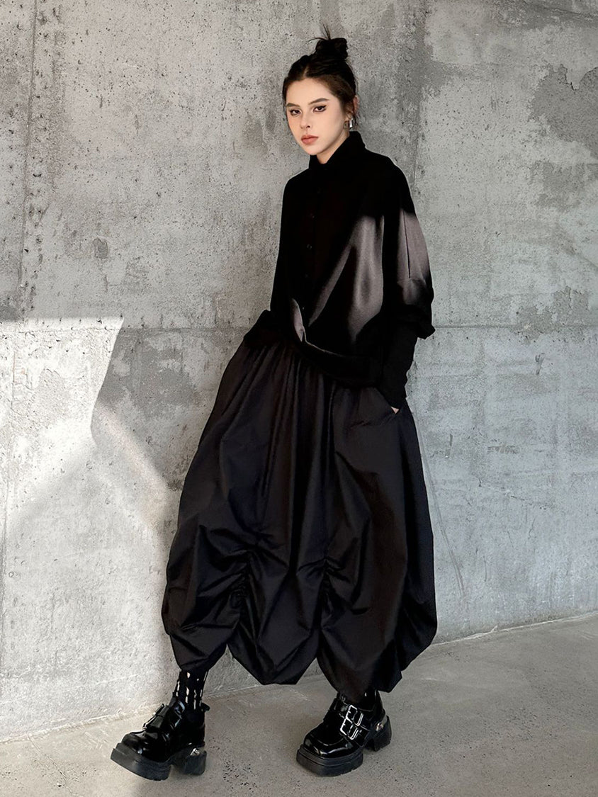 Gathered balloon skirt