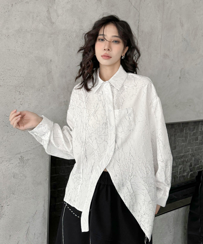 Wrinkle print blouse