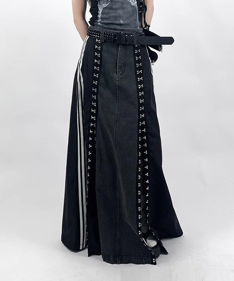 Sideline denim skirt