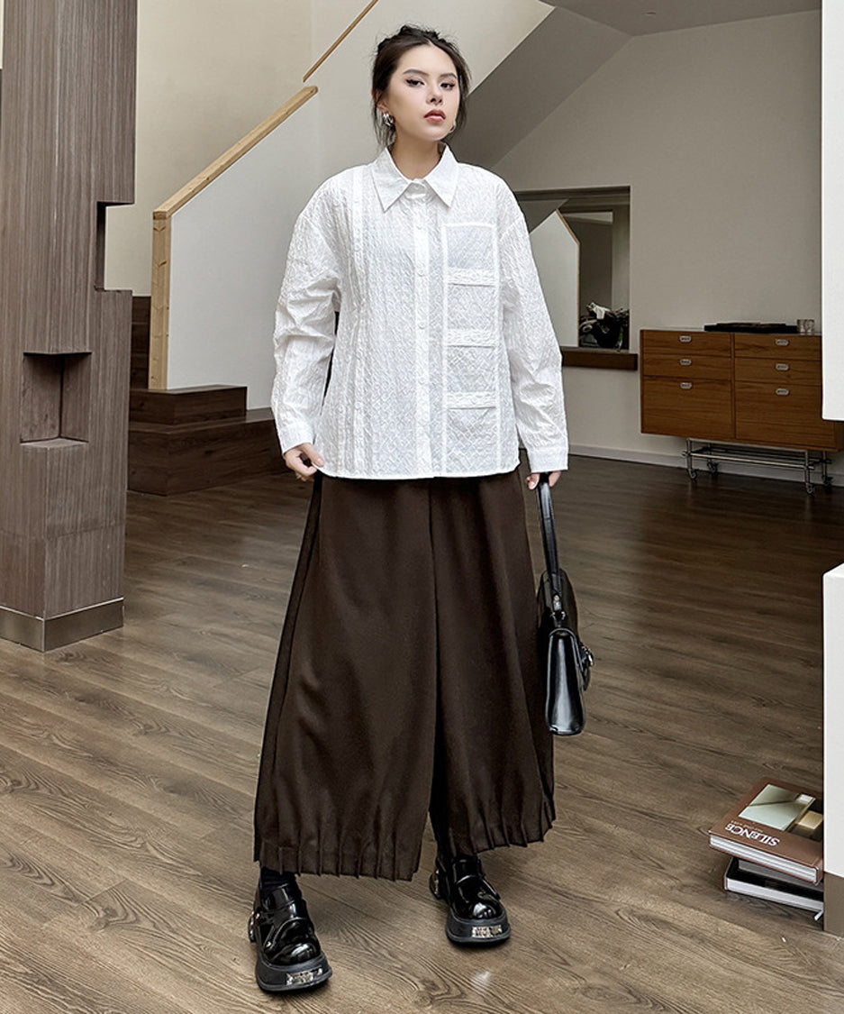 Cropped wide pants