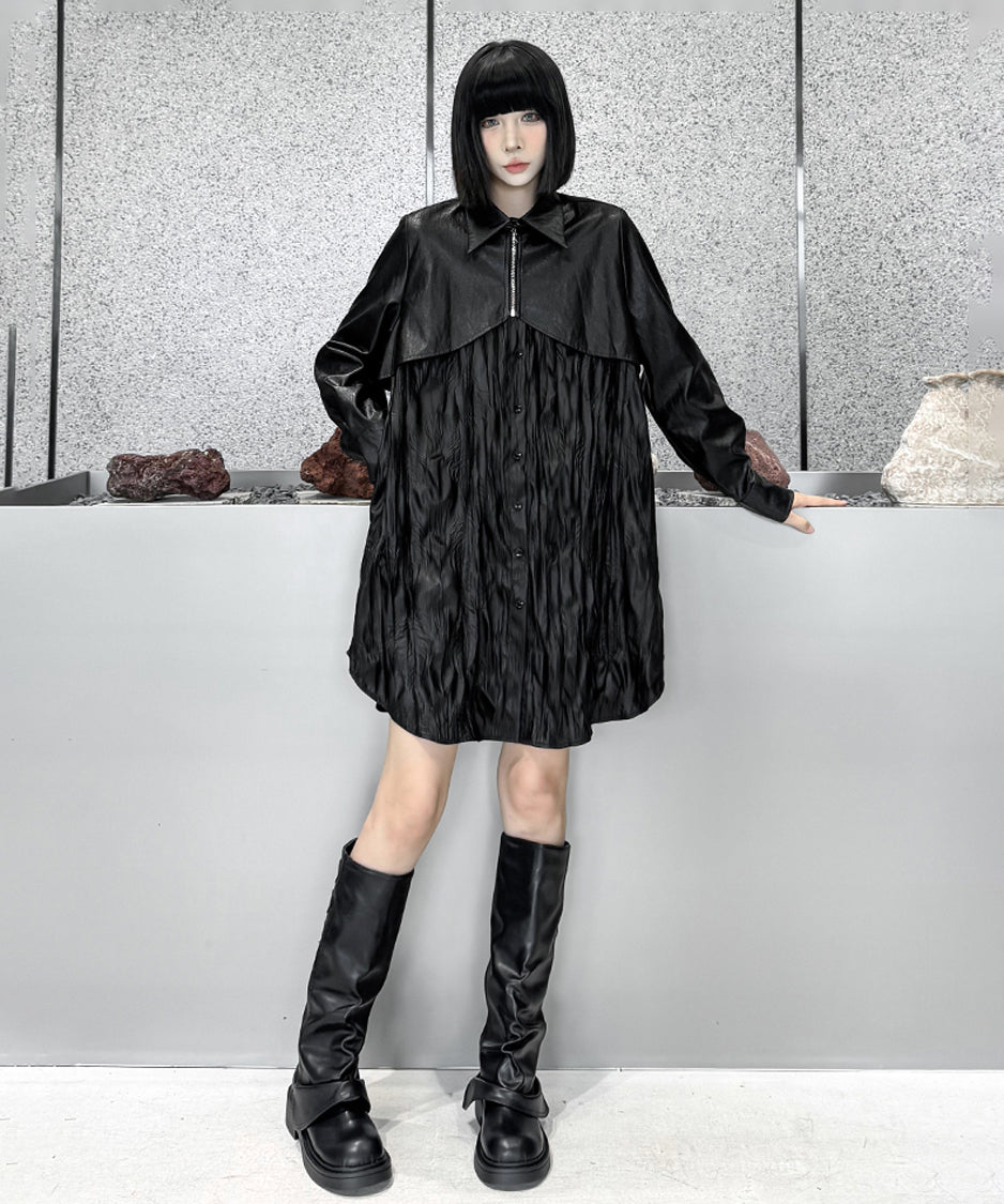 Design pleated long blouse
