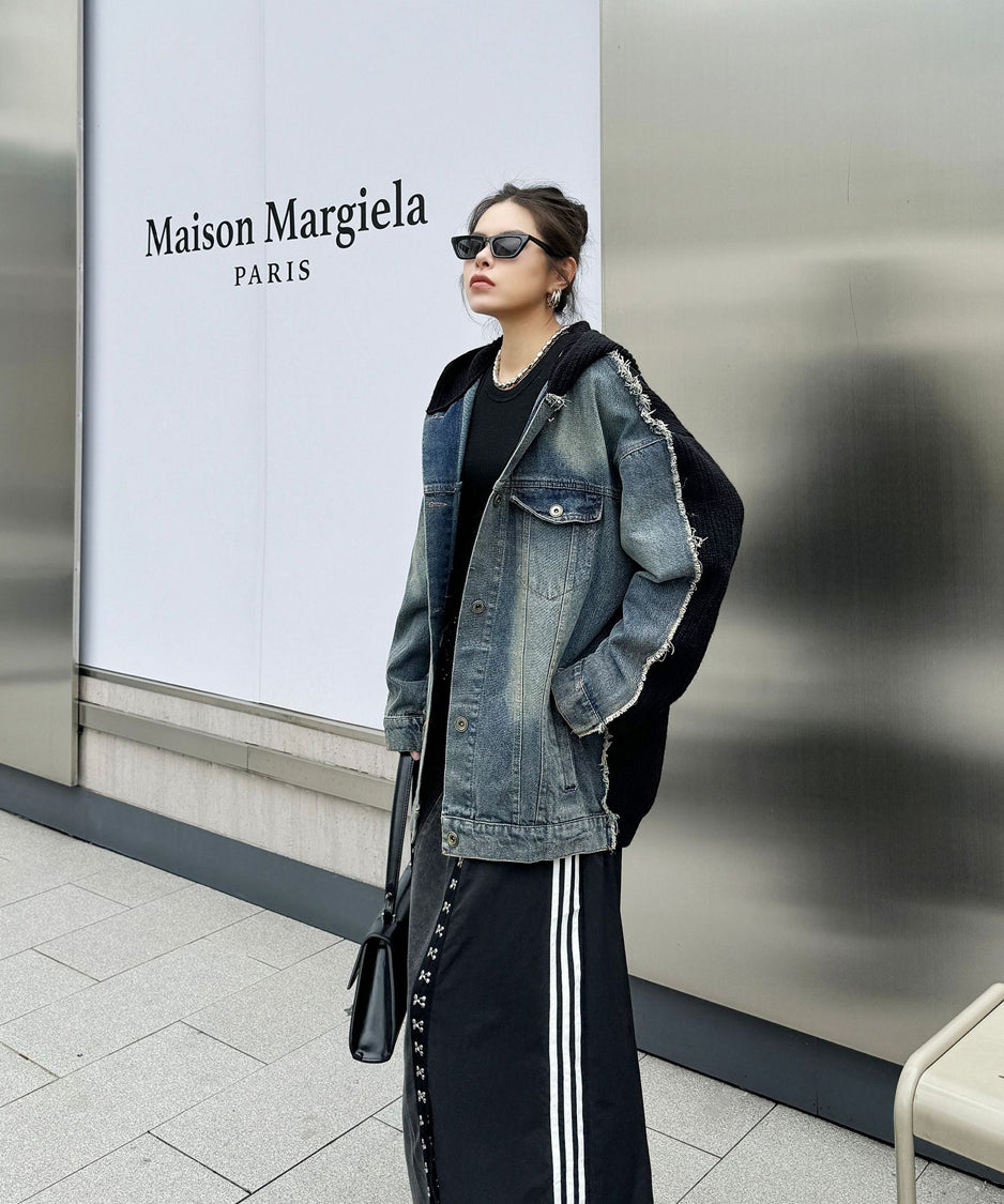 Denim Switch Hoodie Jacket