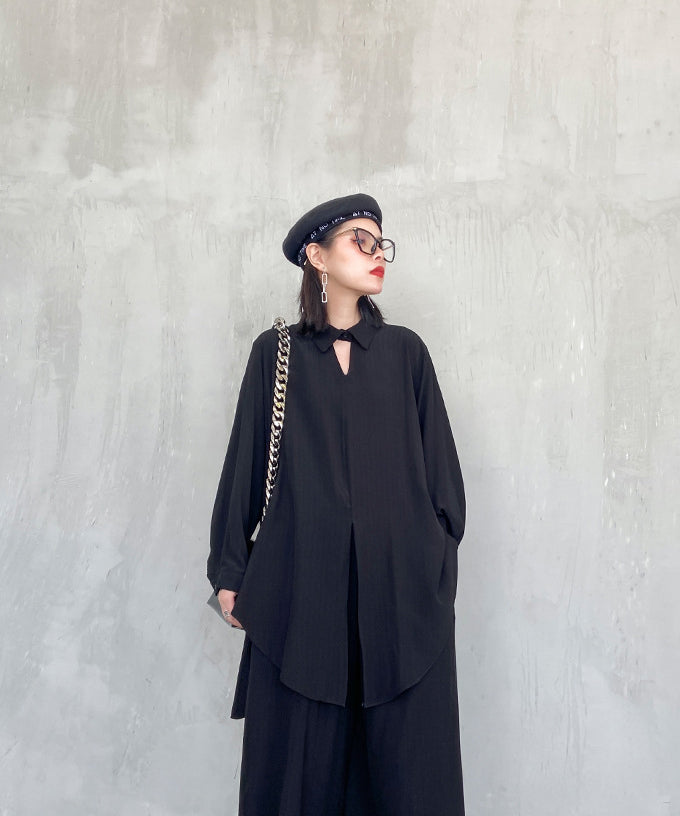 Center slit top and pants