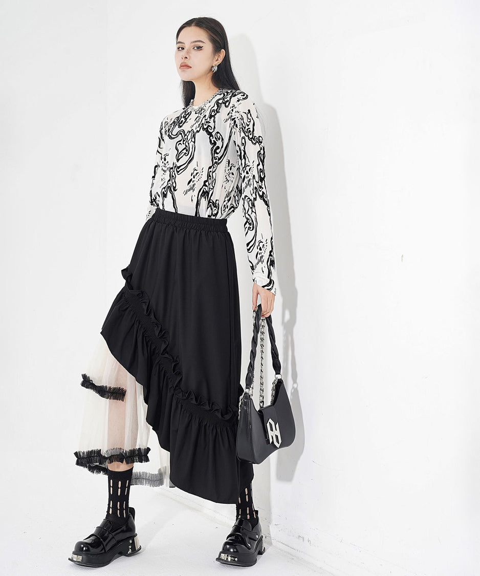 tulle layered skirt