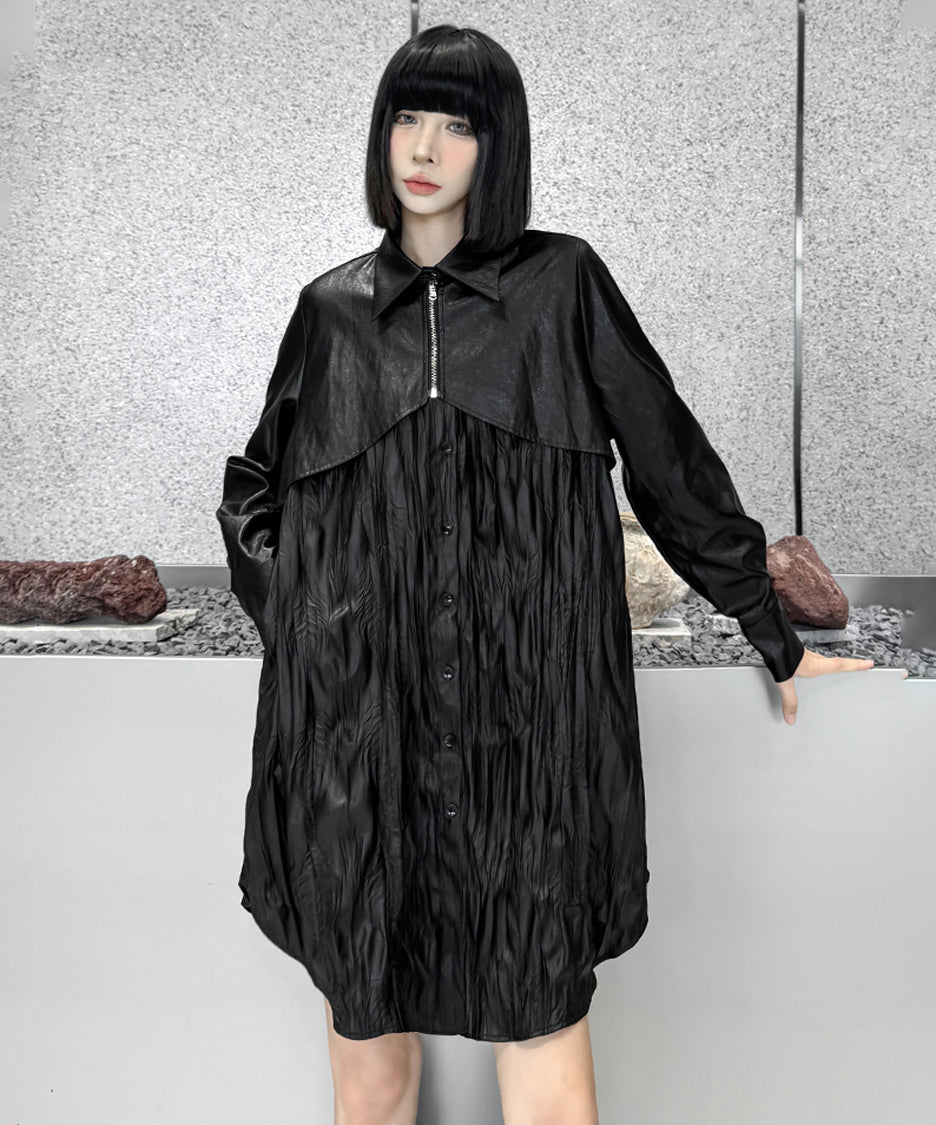 Design pleated long blouse