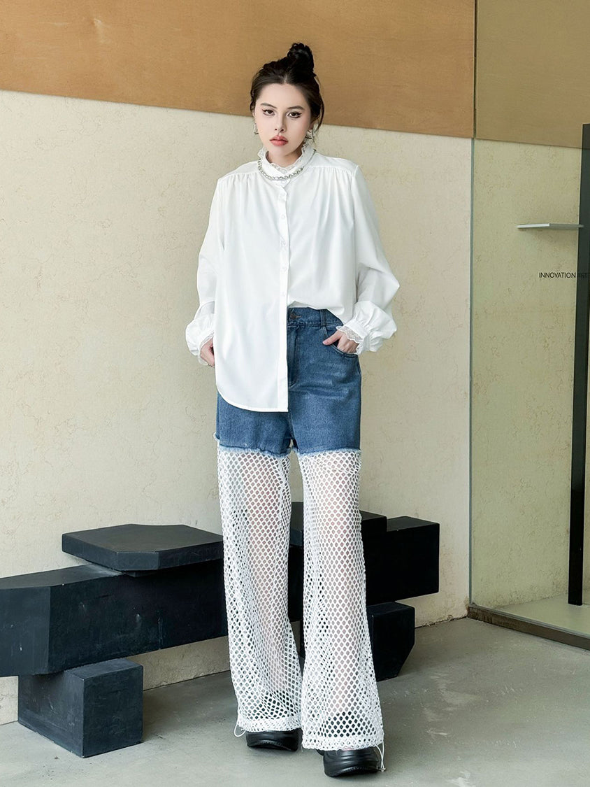 Splicing Lace Pants