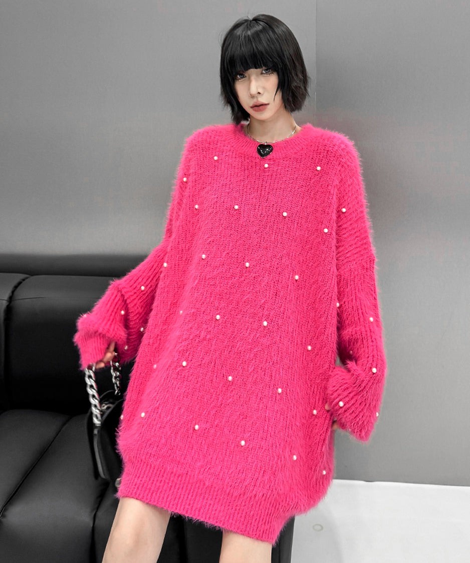 Pearl mohair loose knit
