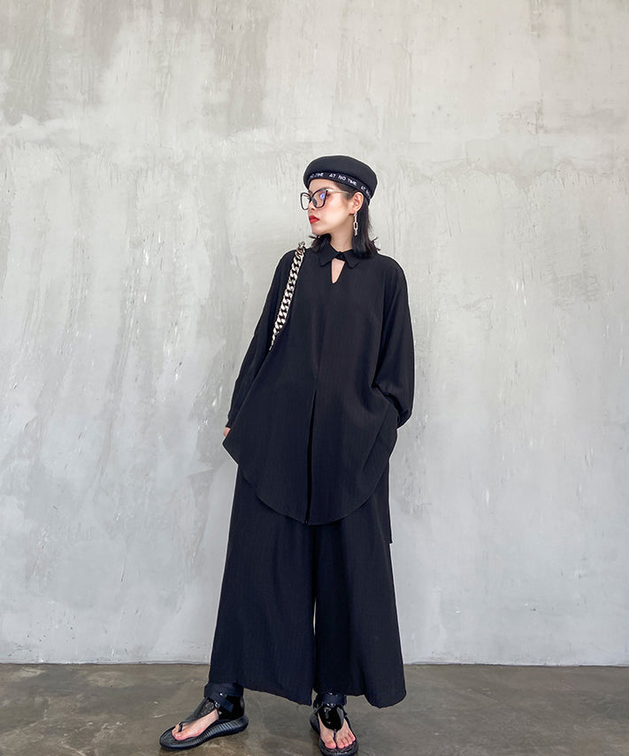 Center slit top and pants