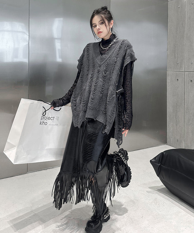 Side-zip knit vest