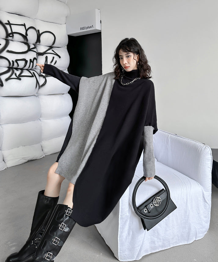 Two-tone knit dress