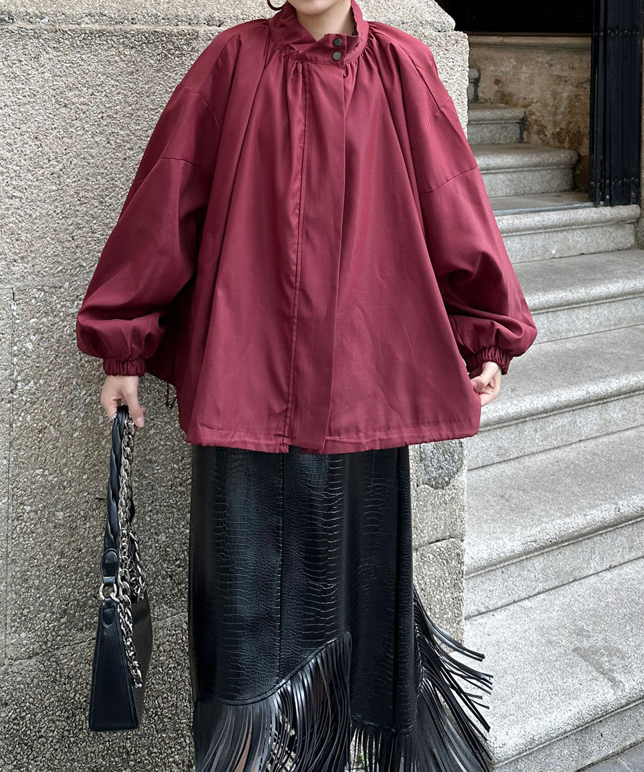 Bat Sleeve Zipper Blouson