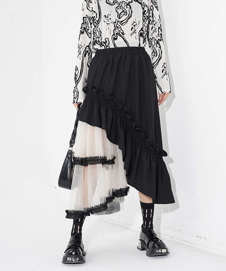tulle layered skirt
