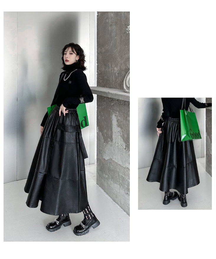 Point Zip Flare Skirt