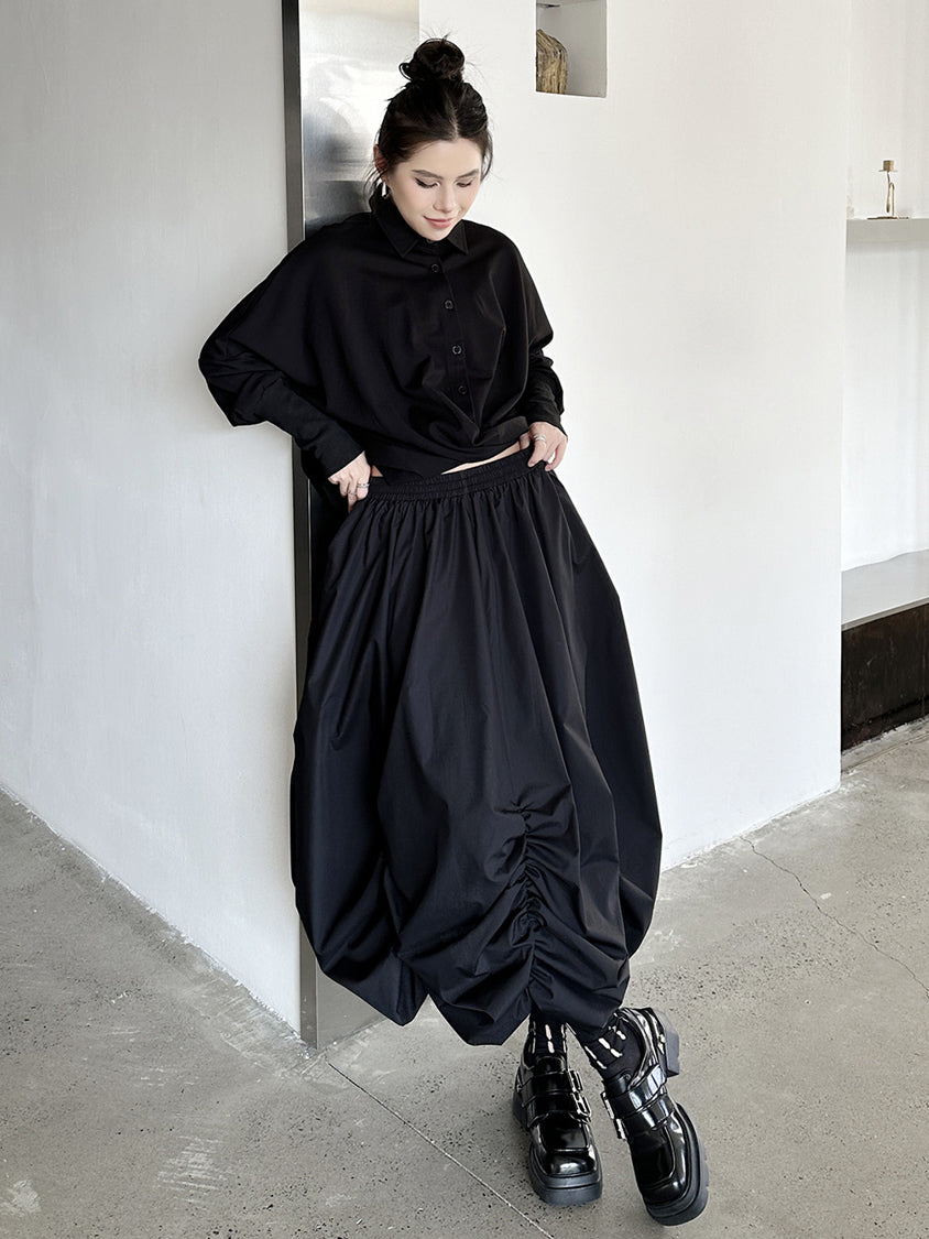 Gathered balloon skirt