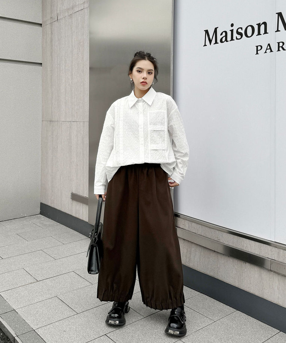 Cropped wide pants