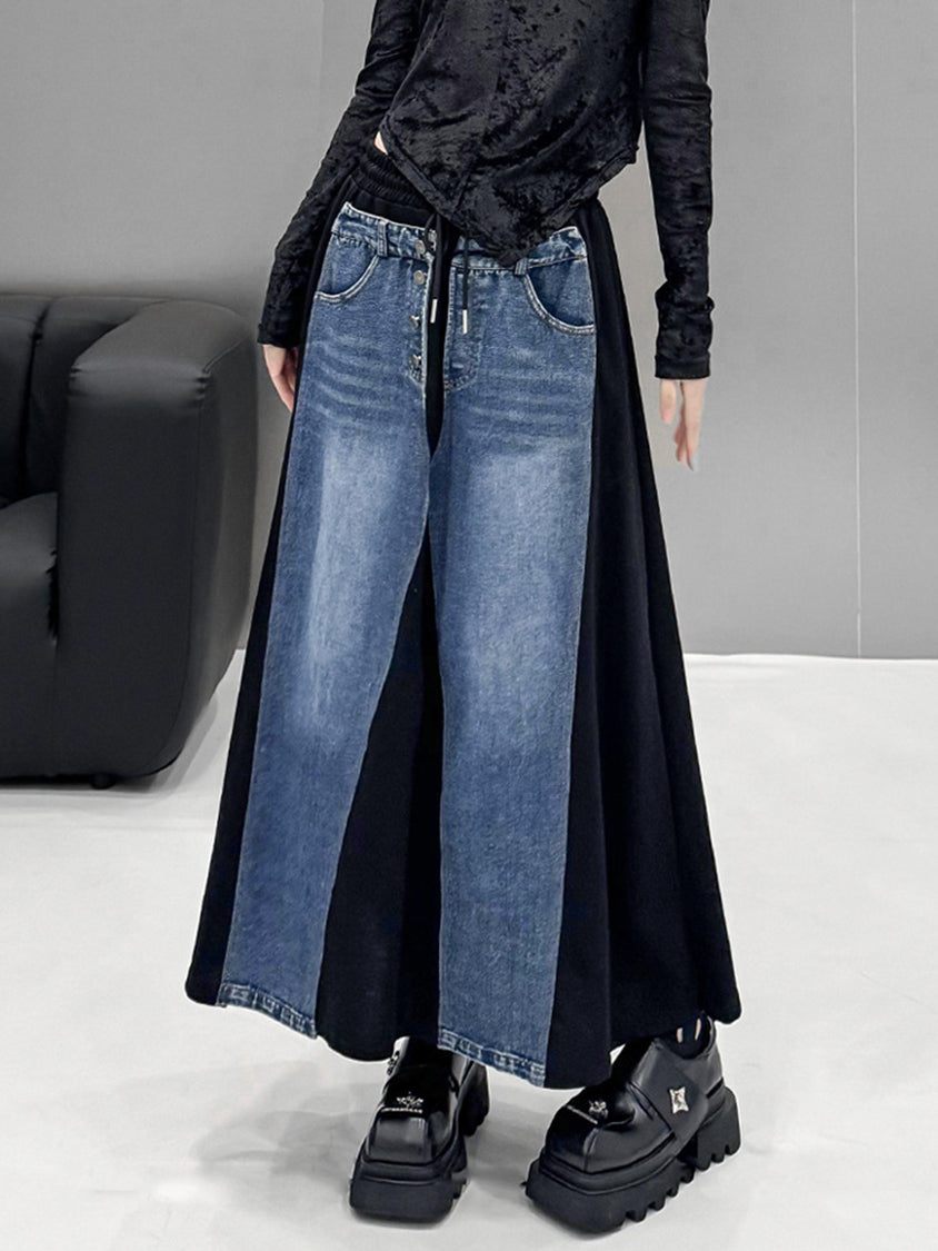 Contrast Patchwork Skirt