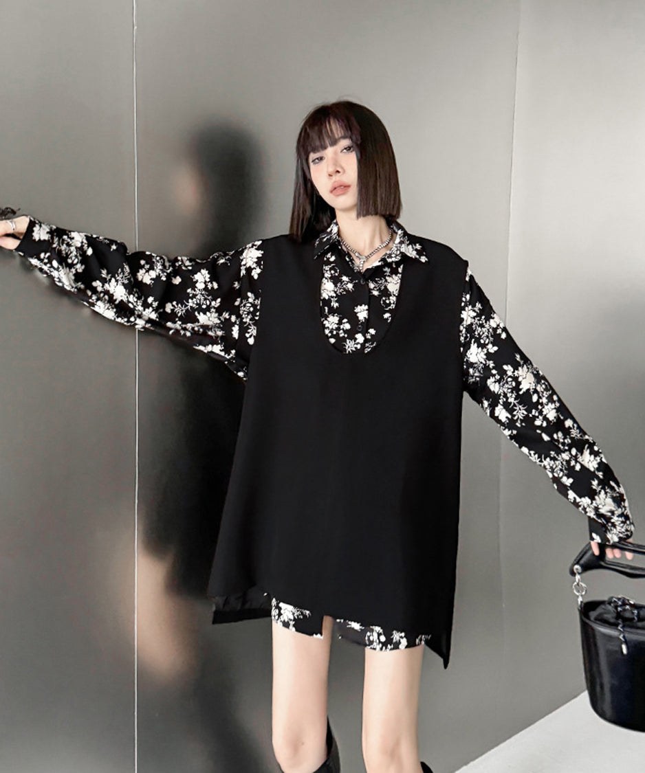 Printed loose blouse