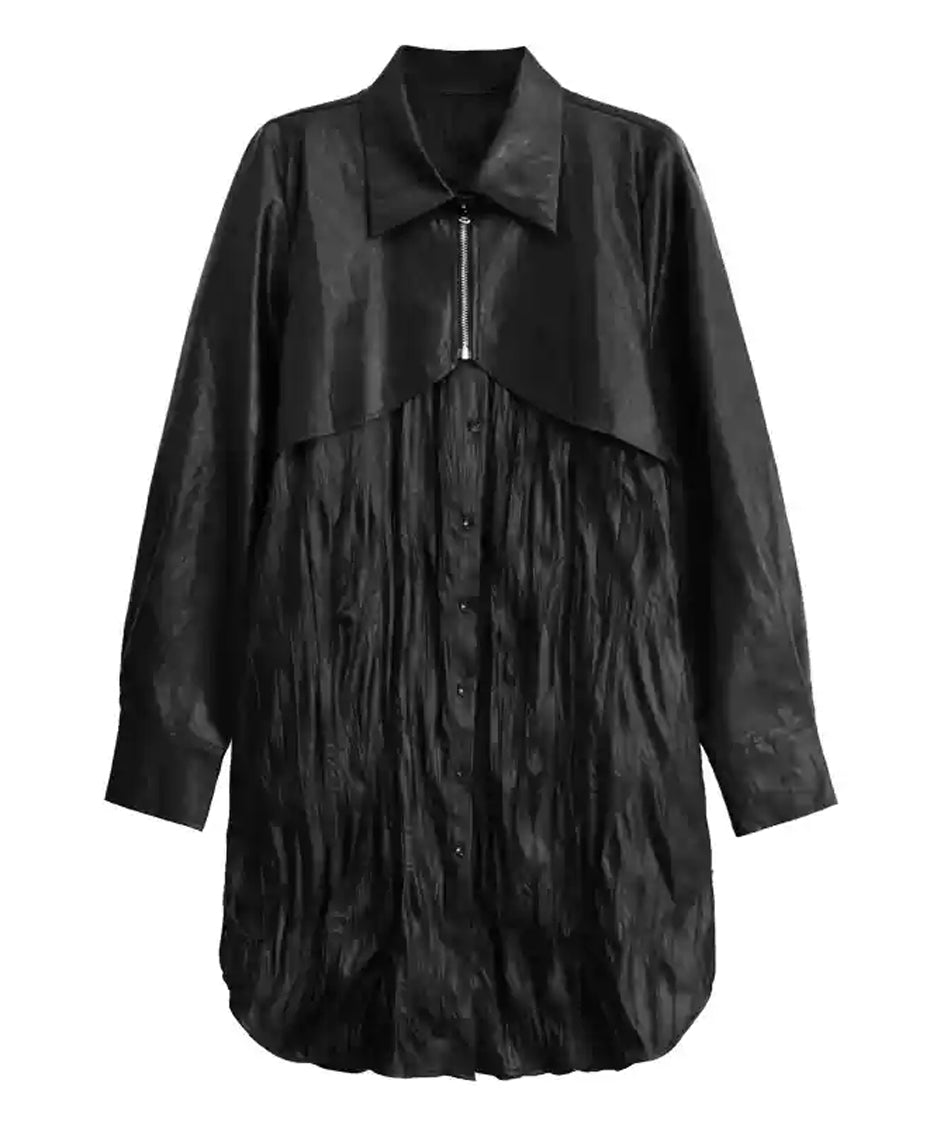Design pleated long blouse