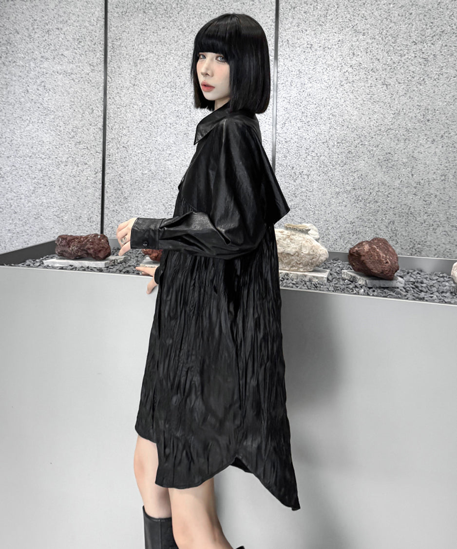Design pleated long blouse