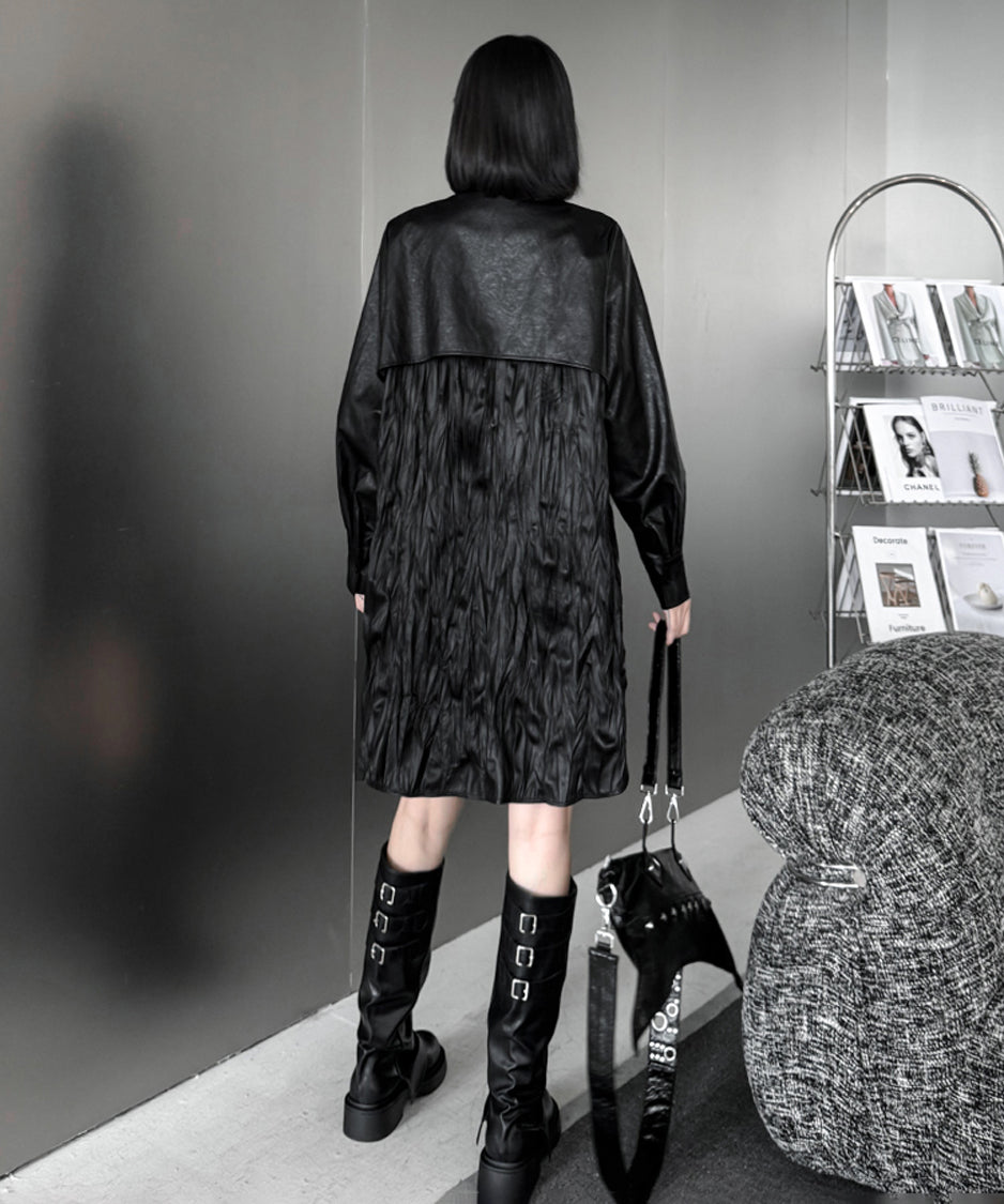 Design pleated long blouse