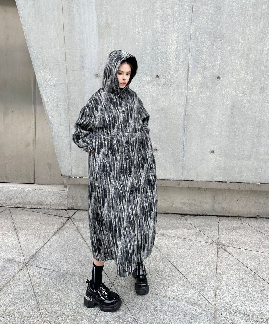 Brushed Hoodie Coat