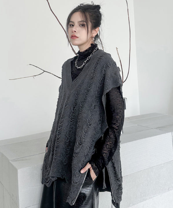 Side-zip knit vest