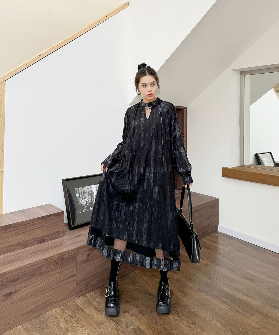 Mesh splicing dress