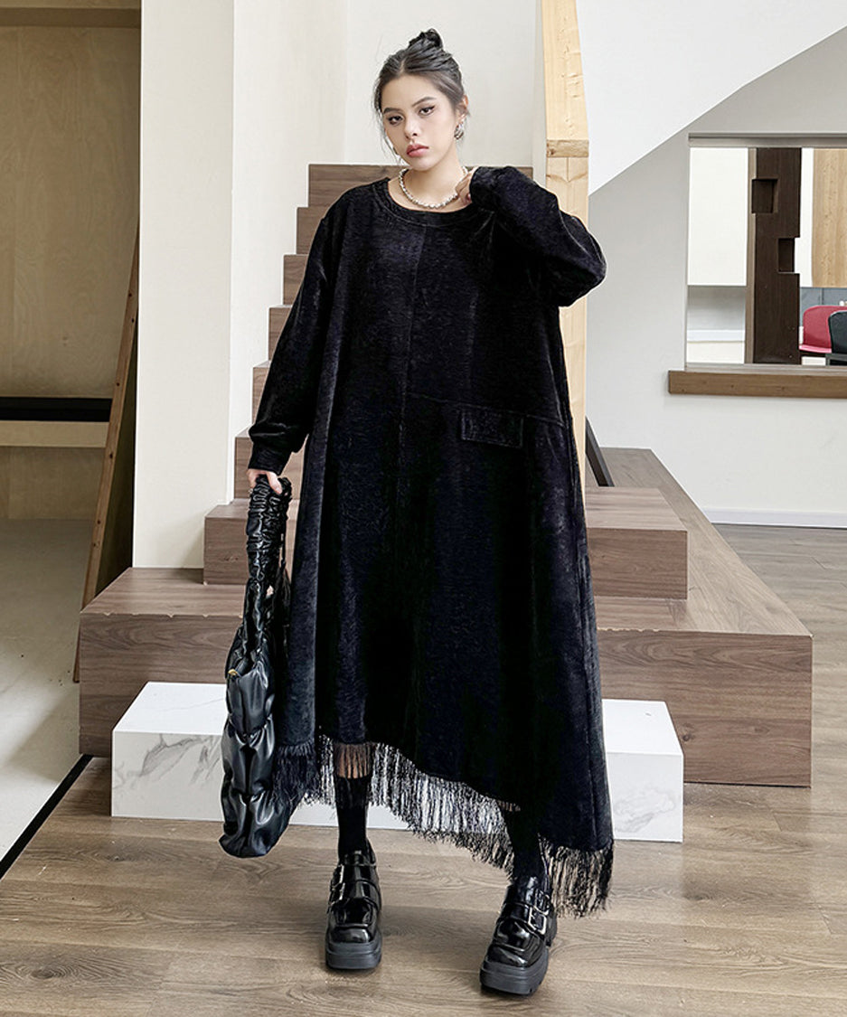 Hem Tassel Flare Dress