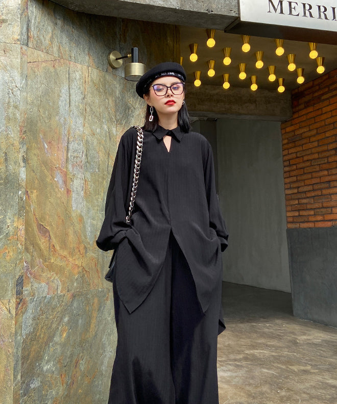 Center slit top and pants