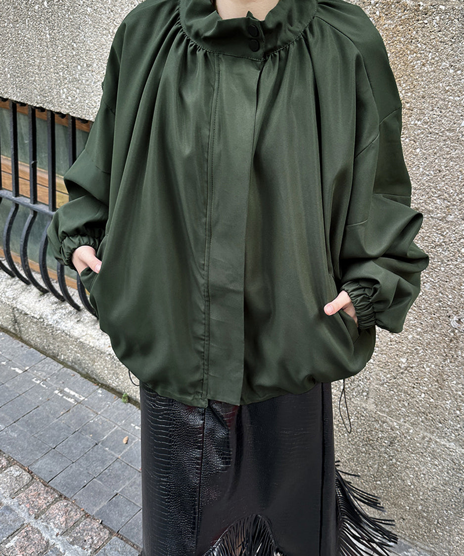 Bat Sleeve Zipper Blouson