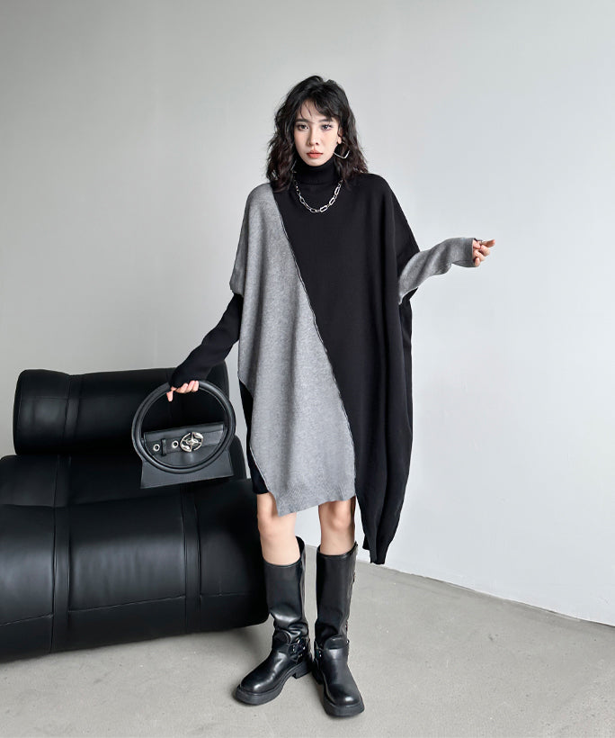 Two-tone knit dress