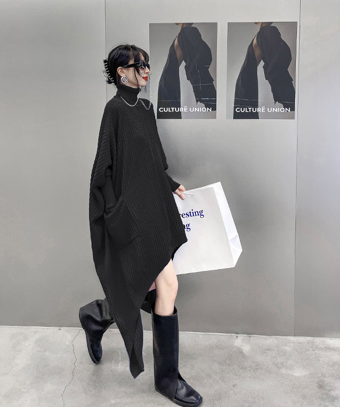 Bat sleeve knit dress